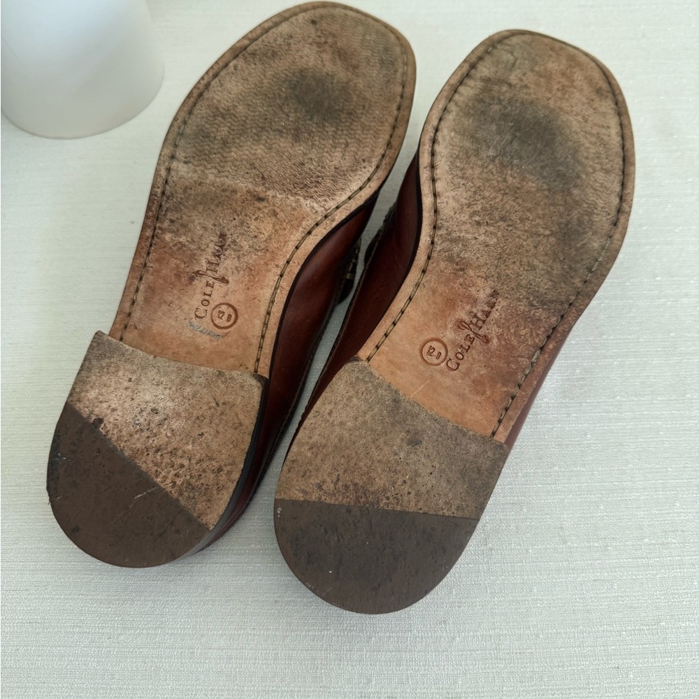 Cole Haan Rich Brown Leather Slip-On Loafer Mules - Picture 11 of 11